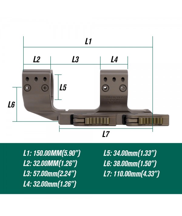 SOTAC QDP-4616 1.50" 34mm Tube Scope Mount TAN Color