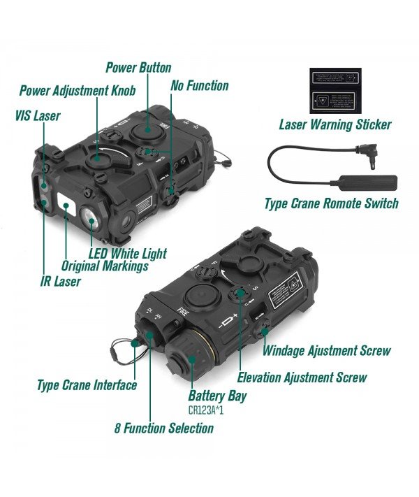 SOTAC OGL IR Device Red Laser & LED White Light & IR Laser Black