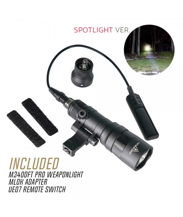 SOTAC M340DFT Mini Scout Light PRO Black Color Spotlight Version