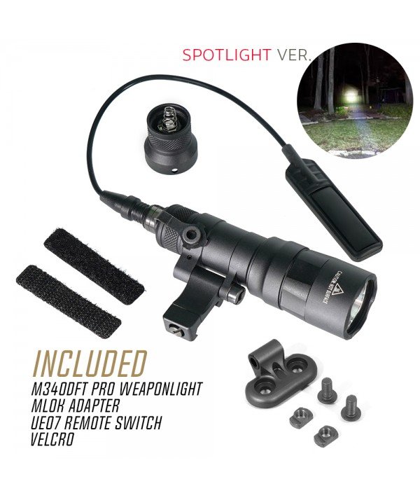 SOTAC M340DFT Mini Scout Light PRO with MLOK Adapter Black Color Spotlight Version