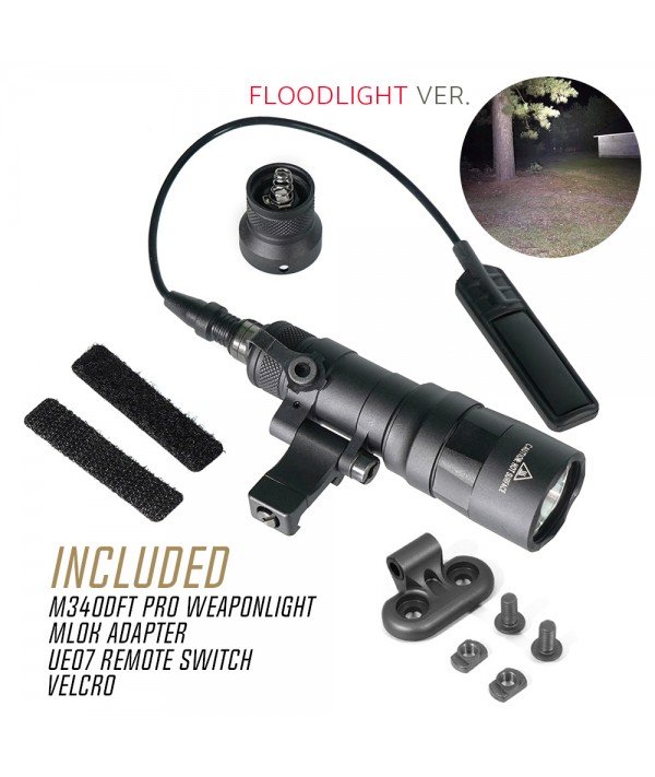 SOTAC M340DFT Mini Scout Light PRO with MLOK Adapter Black Color Floodlight Version